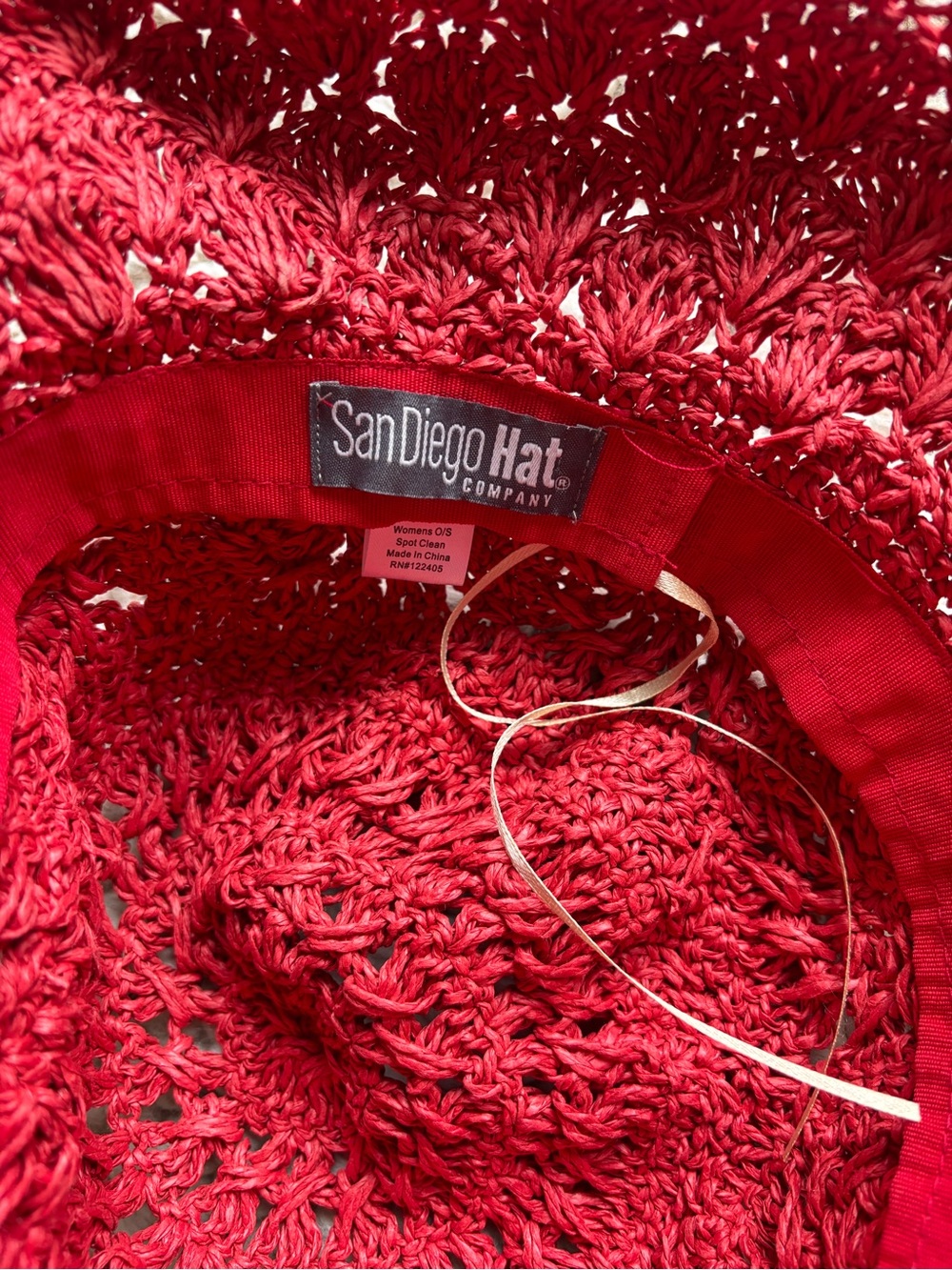 San Diego Hat Company Red Crocheted Sun Hat - Picture 2 of 2